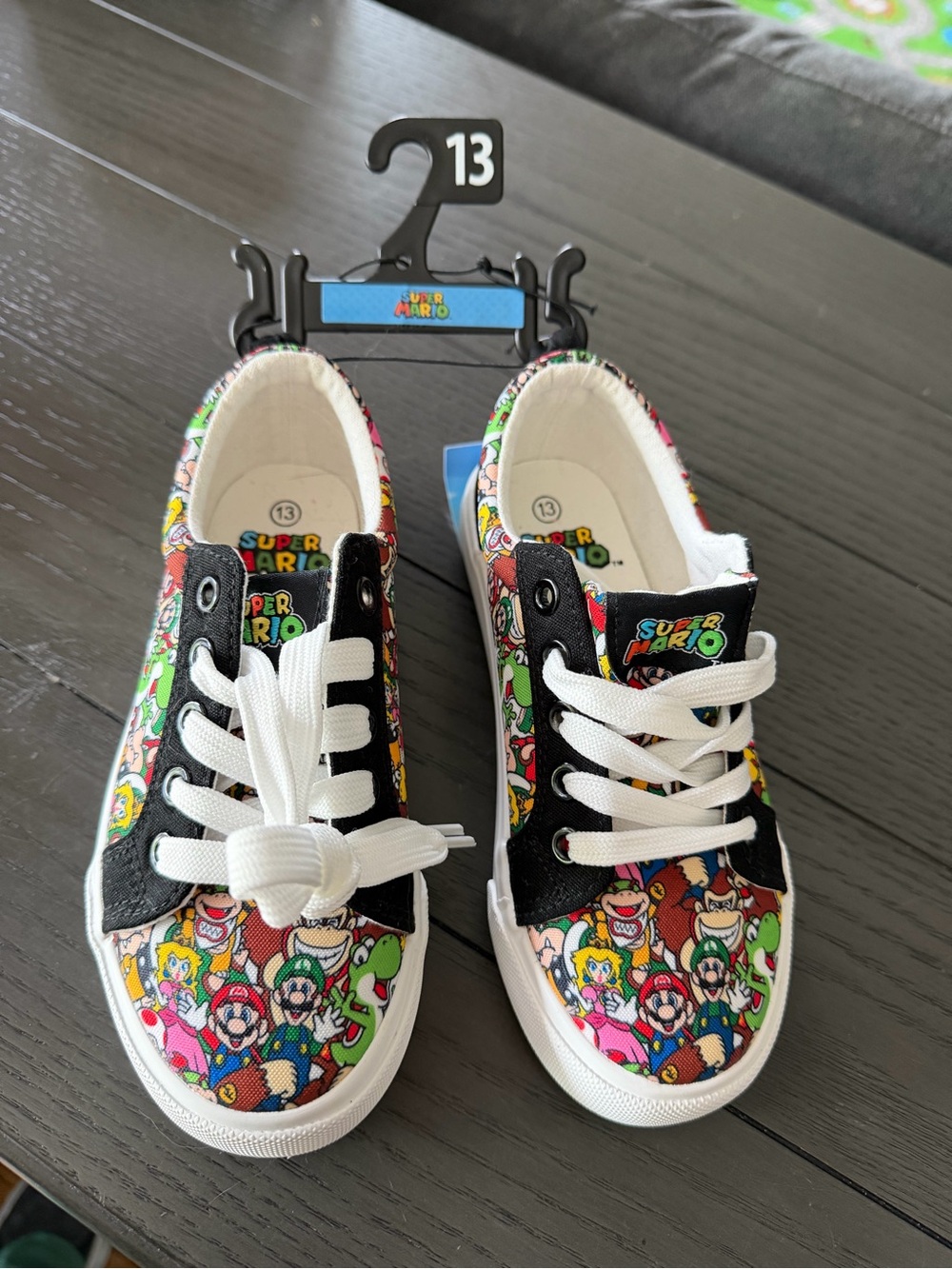Nintendo Super Mario Kids Sneakers in Black, White, Red, Green, Yellow